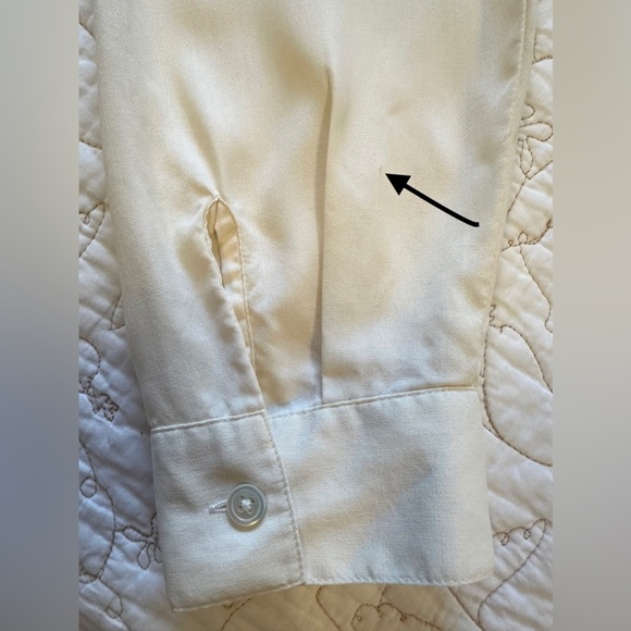 J Jill 100% Silk Long Sleeve Ivory Button Down Shirt - Picture 15 of 15